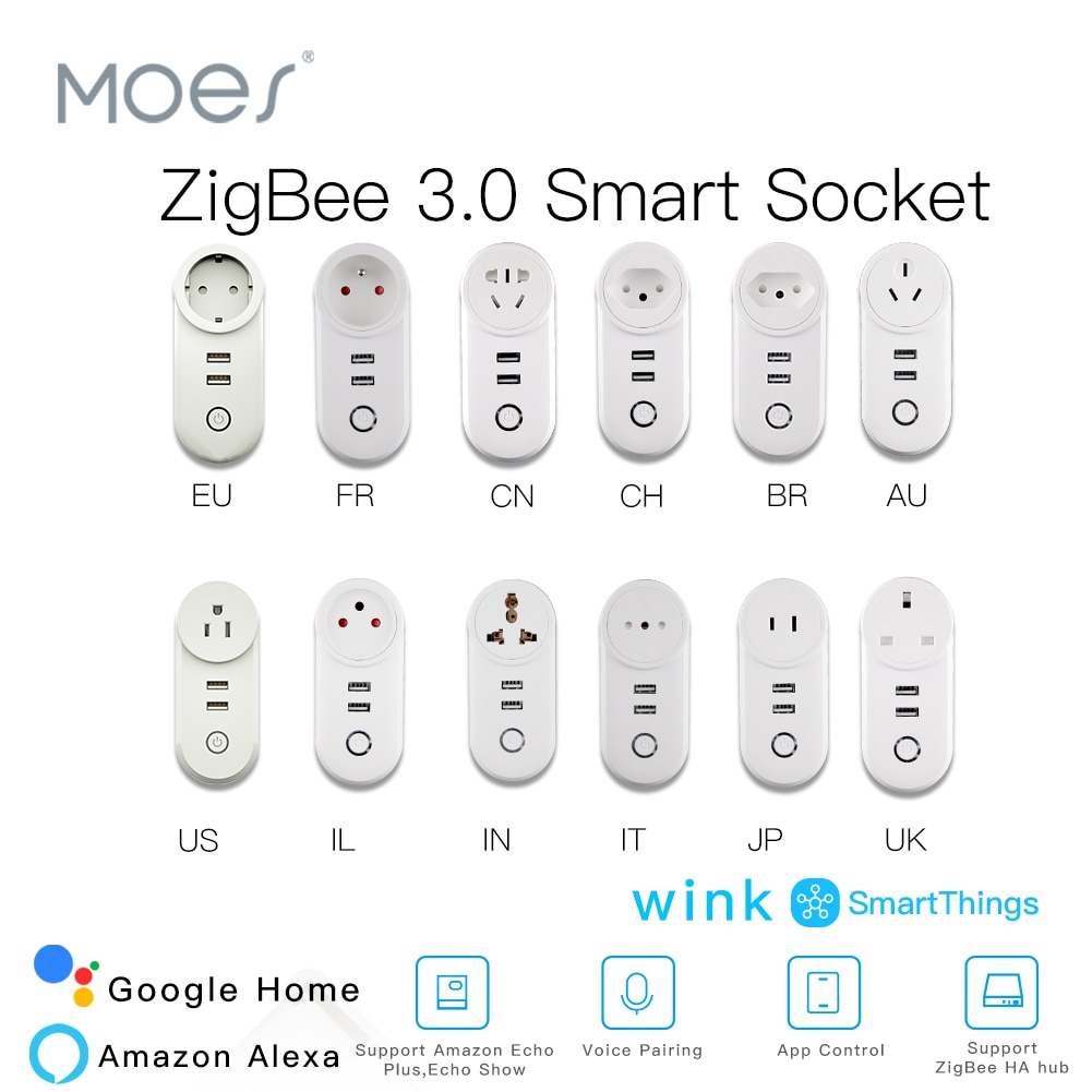ZigBee-3.0 Ʈ  ÷ 2 USB ̽   , SmartThings Wink Echo Plus  κ Zigbee  Բ ۵